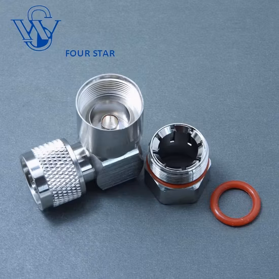 Conector de braçadeira macho tipo N coaxial RF para cabo alimentador de espuma de 1/2