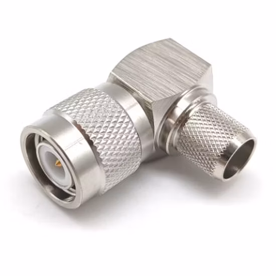Conector coaxial RF macho de ângulo reto N para cabo LMR400