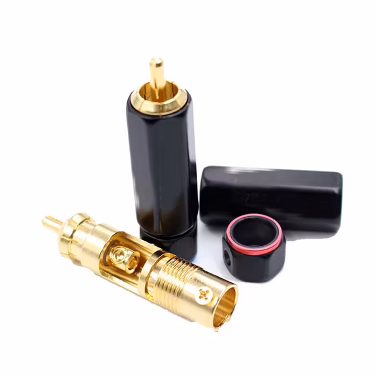 Conector de plugue RCA de soldagem livre banhado a ouro